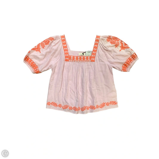 Blouse Short Sleeve By Cmb In Pink