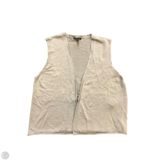 Vest Sweater By Eileen Fisher In Tan, Size: L