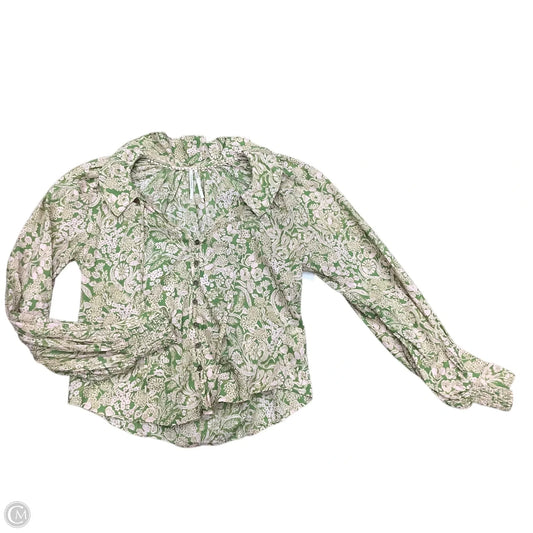 Top Long Sleeve By Anthropologie In Floral Print, Size: S