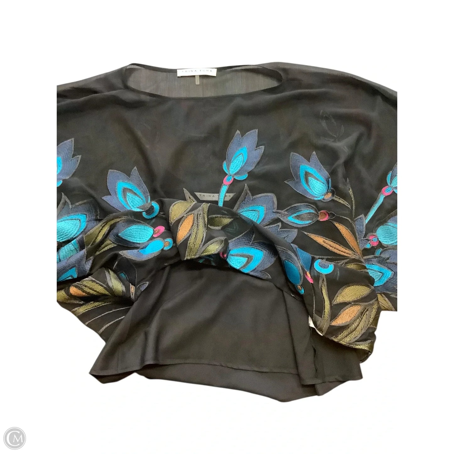 Blouse Long Sleeve By Trina Turk In Black, Size: L