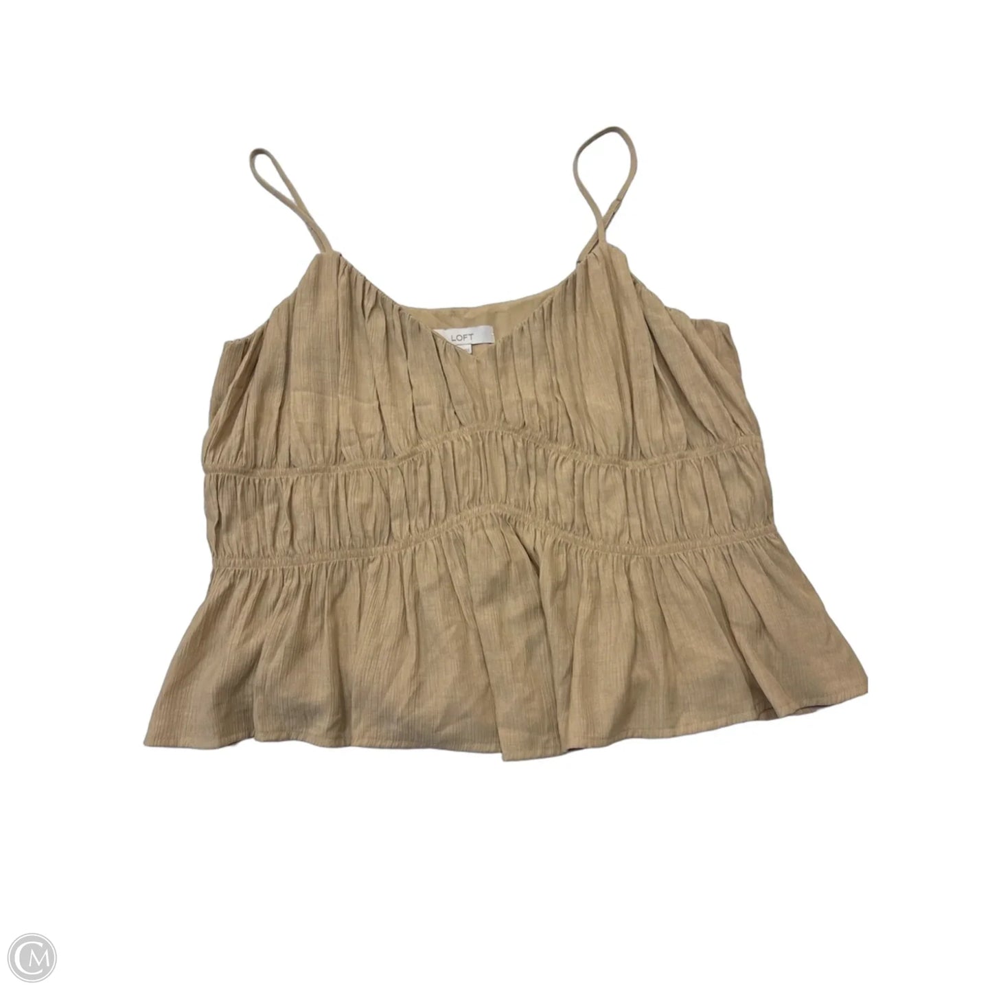 Top Sleeveless By Loft In Gold, Size: Xl