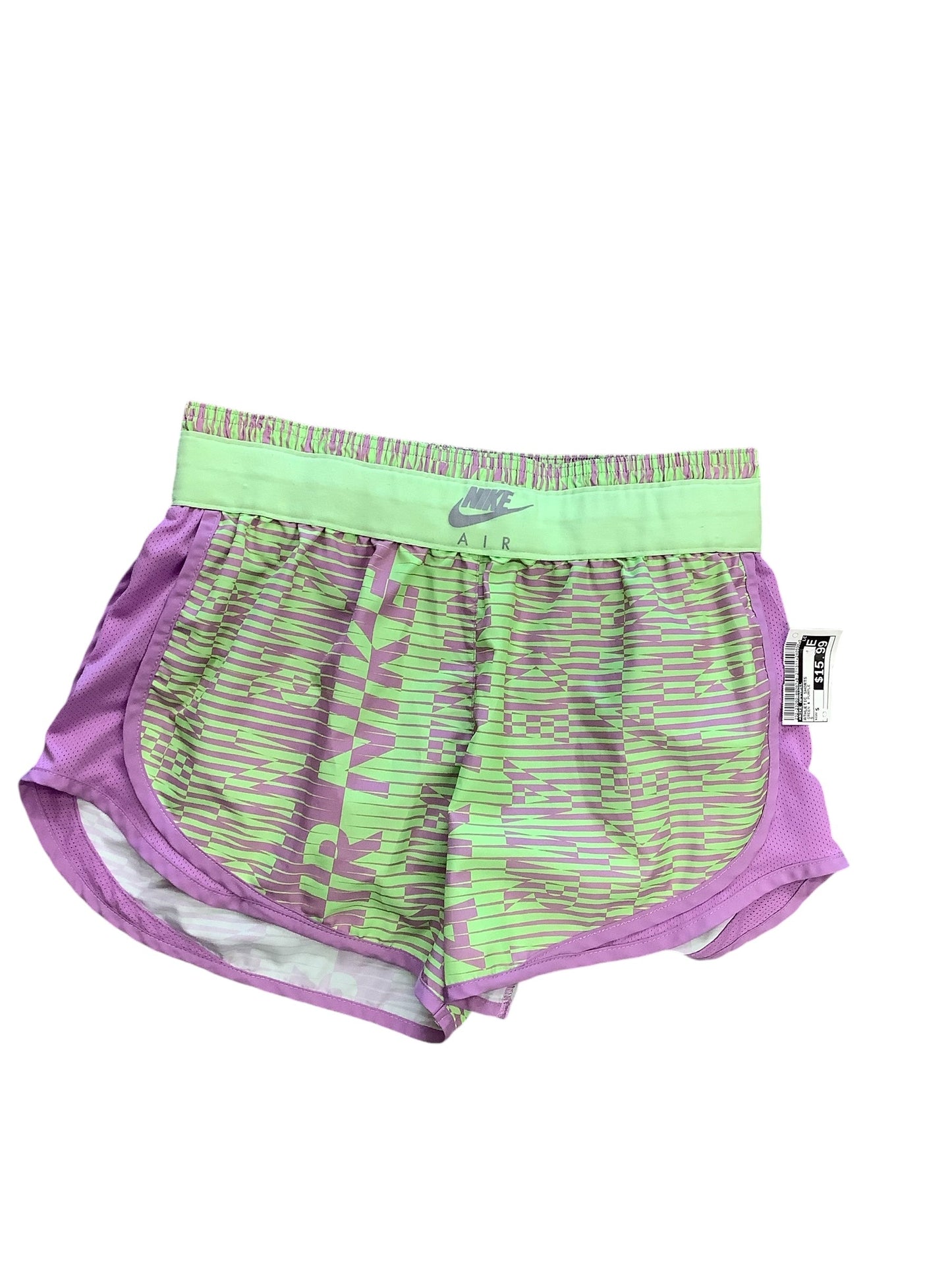 Athletic Shorts By Nike Apparel In Green & Purple, Size: S