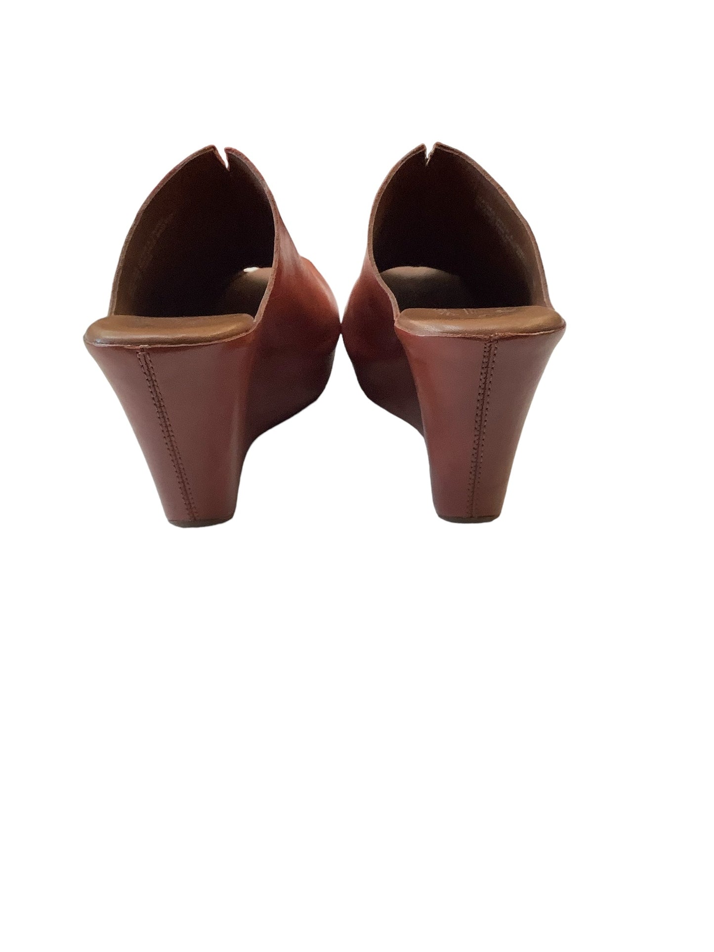 Brown Shoes Heels Wedge Kork Ease, Size 8