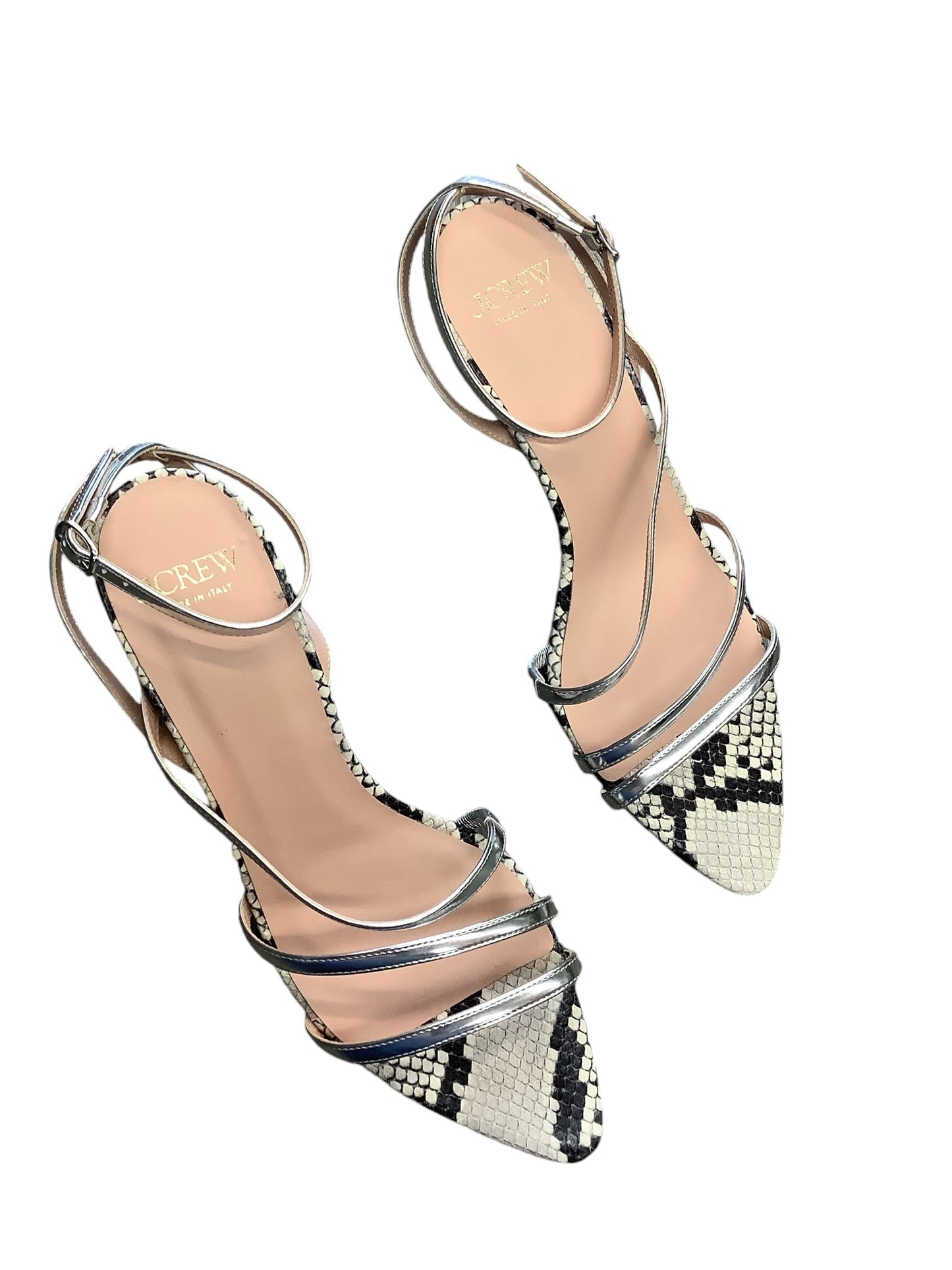 Sandals Heels Kitten By J. Crew In Snakeskin Print, Size: 10