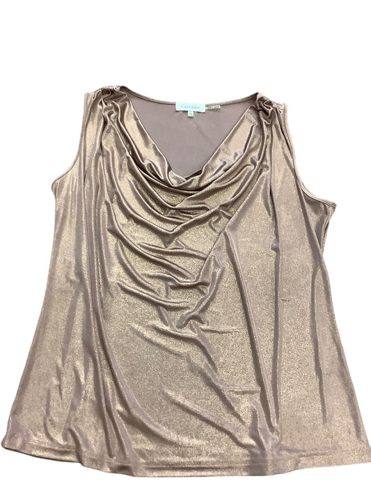 Top Sleeveless Basic By Calvin Klein In Gold, Size: Xl