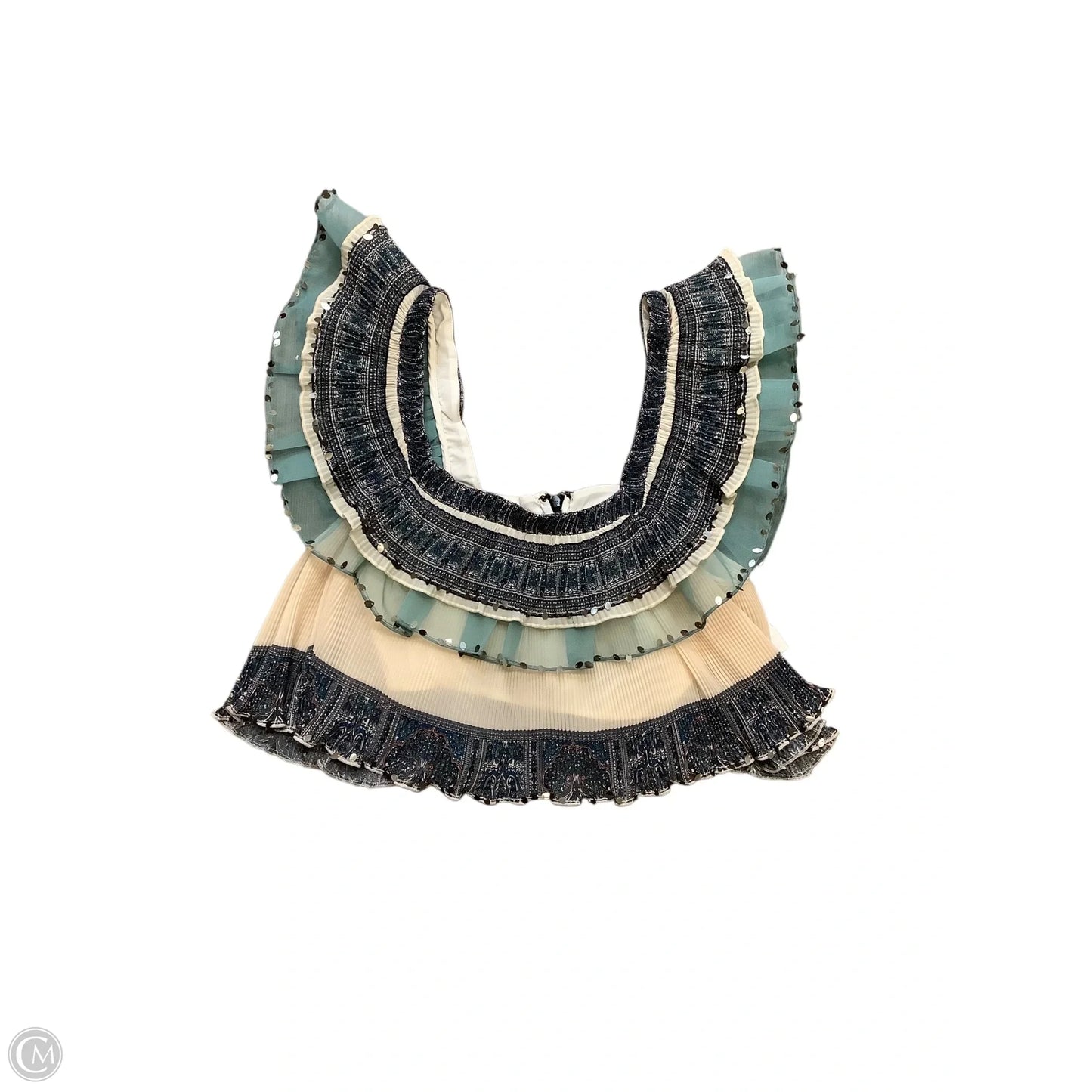 Blouse Short Sleeve By Cmb In Teal, Size: S