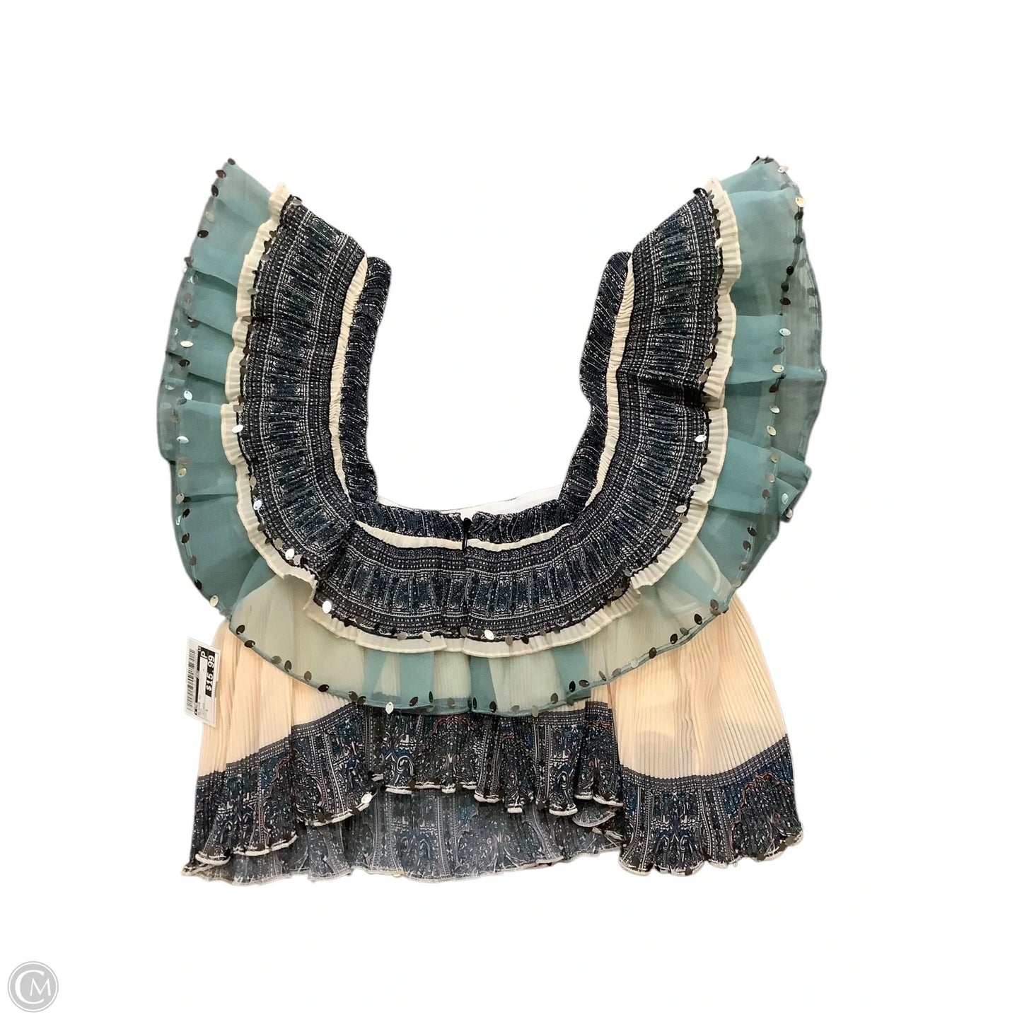 Blouse Short Sleeve By Cmb In Teal, Size: S