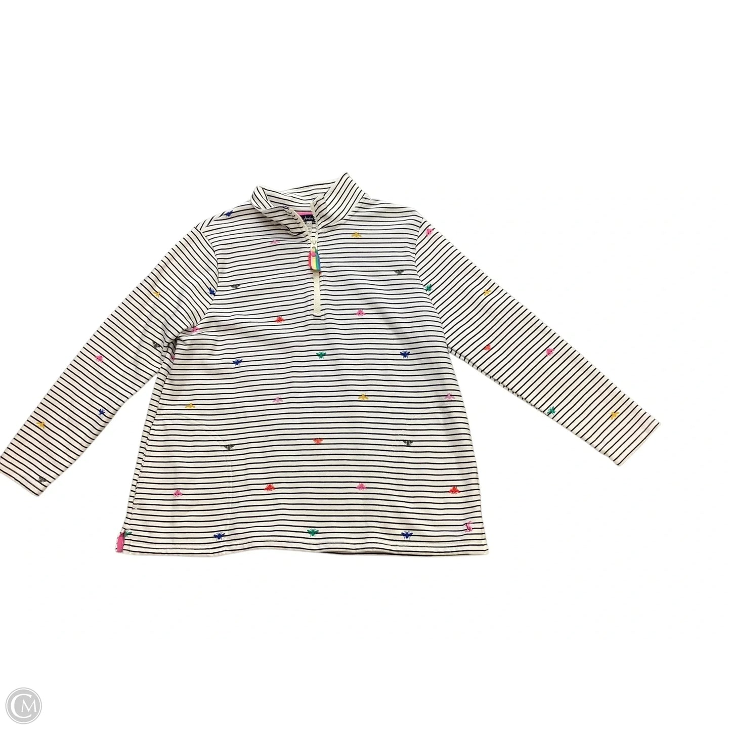 Sweatshirt Collar By Joules In Striped Pattern, Size: L