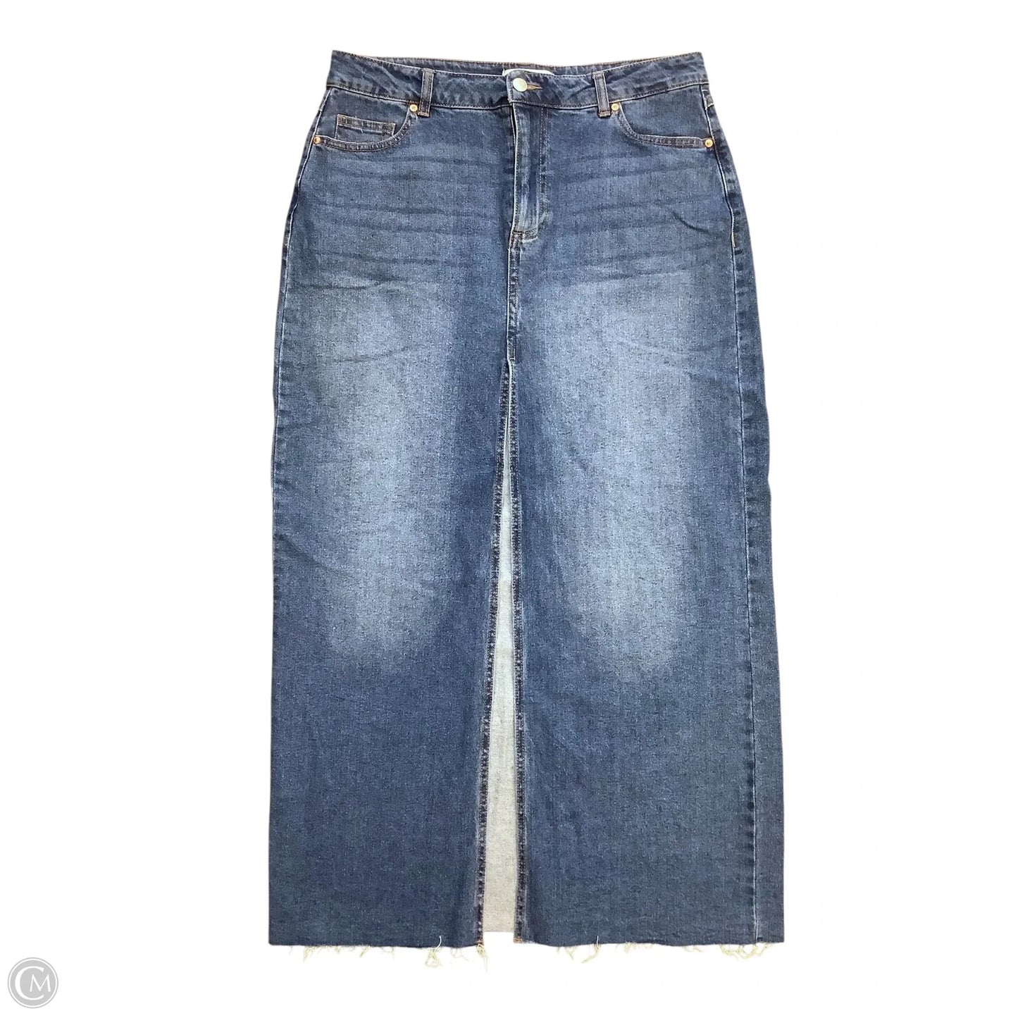 Skirt Maxi By Almost Famous In Blue Denim, Size: M