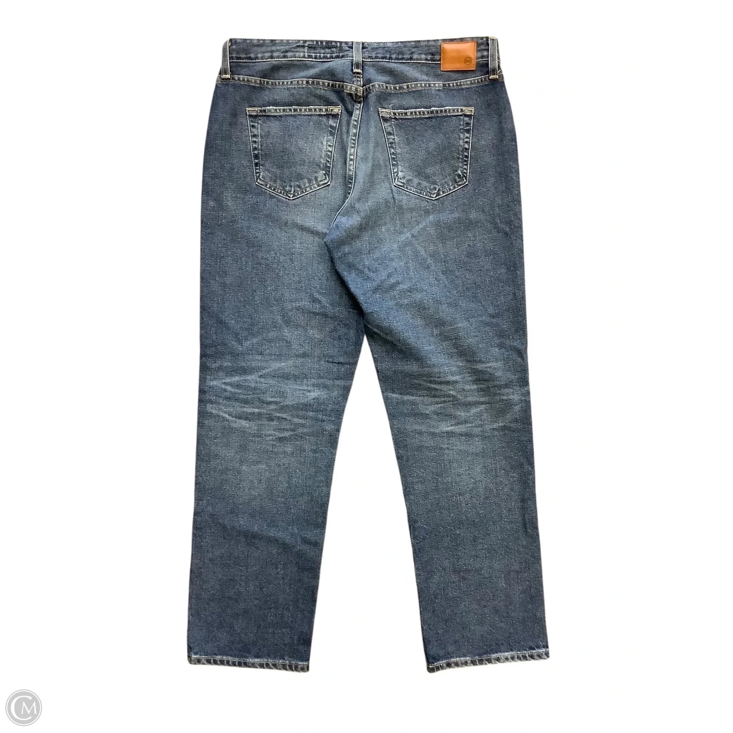 Jeans Straight By Ag Jeans In Blue Denim, Size: 14