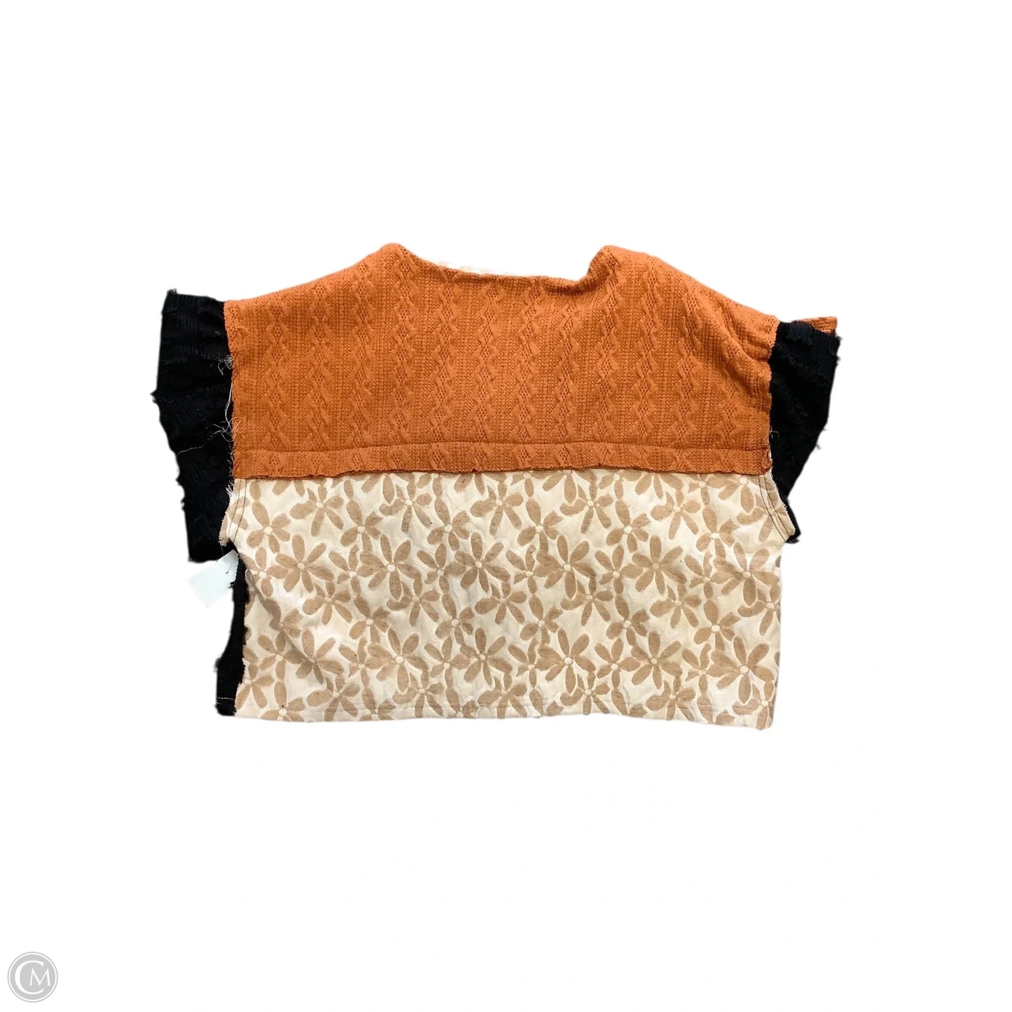 Jacket Shirt By Pol In Black & Orange, Size: M