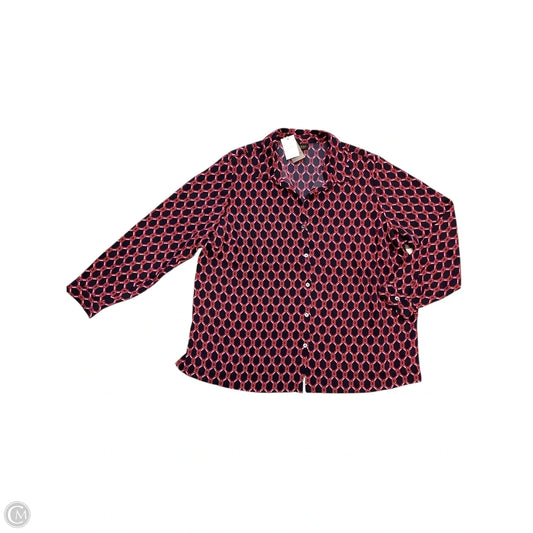 Blouse Long Sleeve By J. Jill In Blue & Pink, Size: Xl