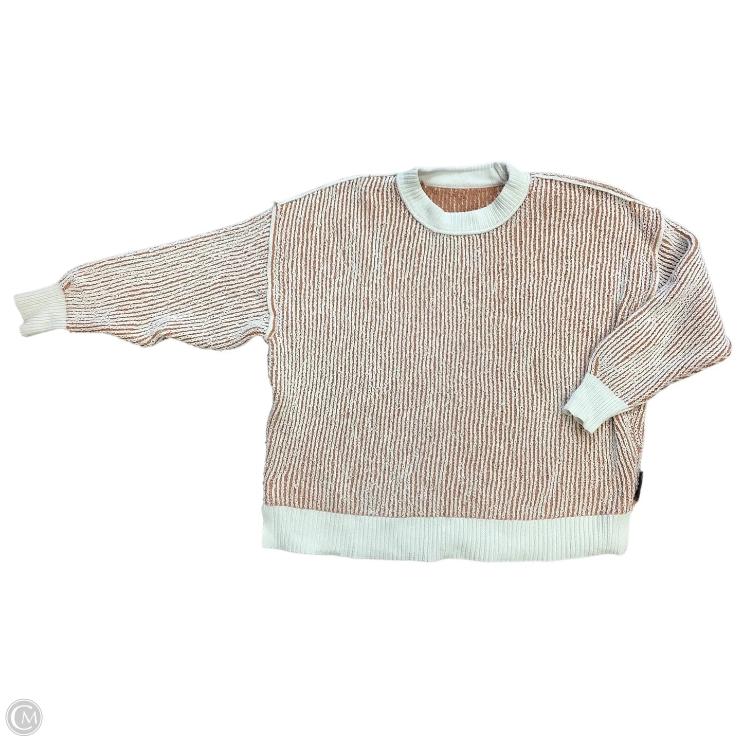 Sweater By Clothes Mentor In Tan & White, Size: Xl
