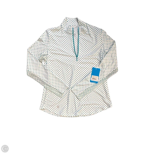 Athletic Top Long Sleeve Collar By Cmb In Blue & White, Size: S