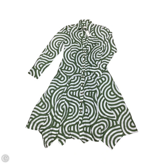 Dress Casual Maxi By Anthropologie In Green & White, Size: 12