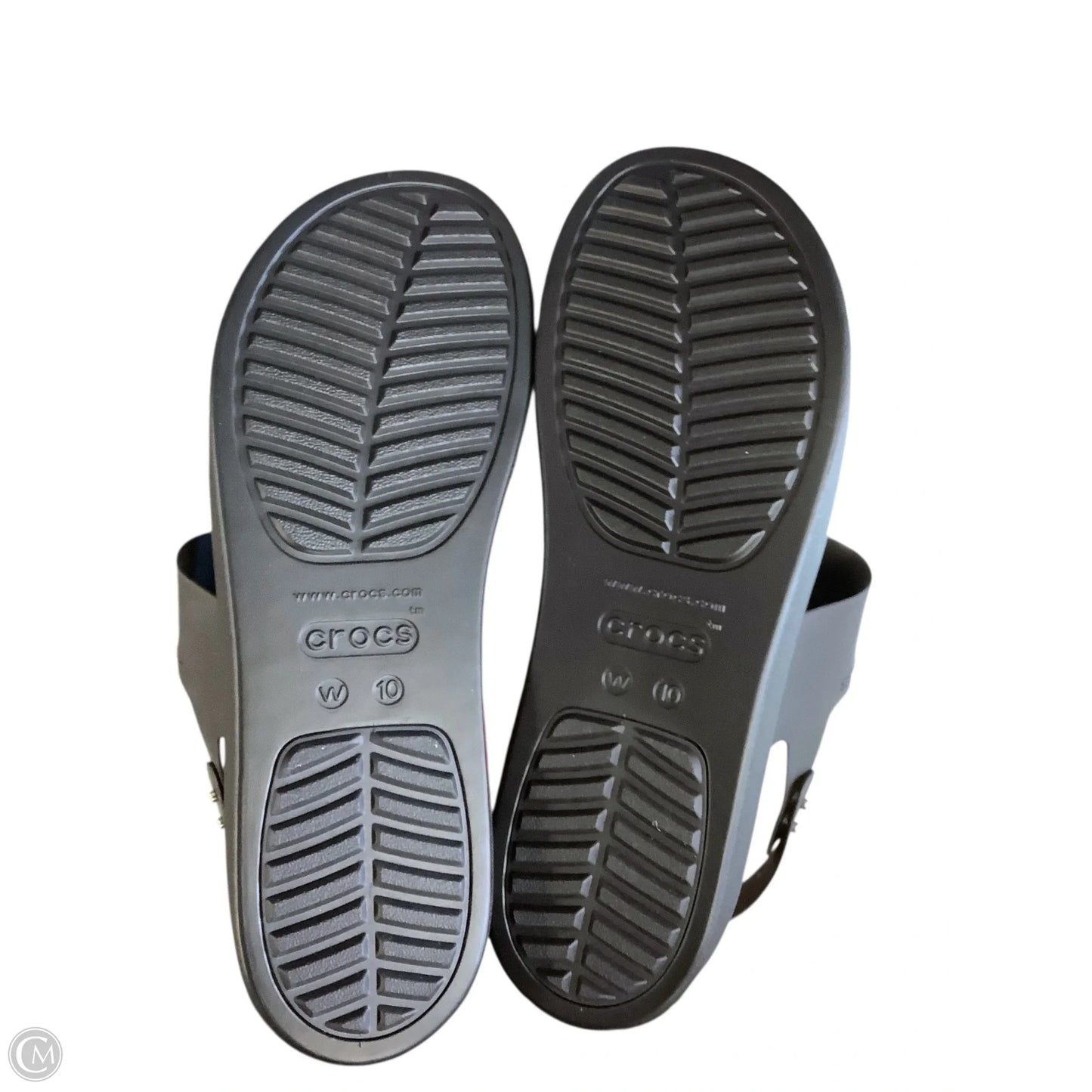 Sandals Heels Platform By Crocs In Black, Size: 10