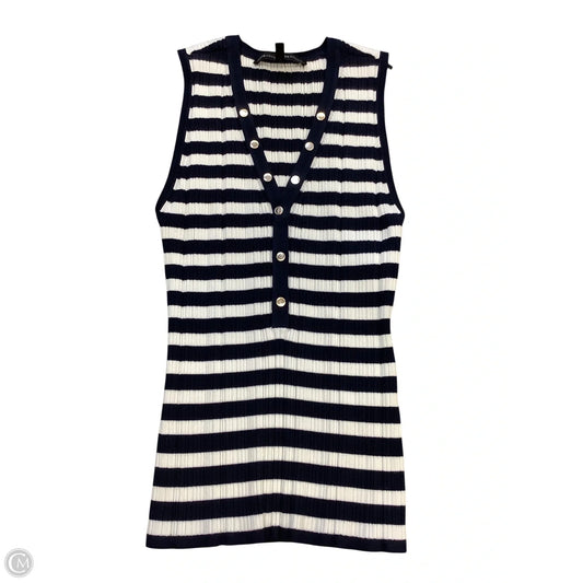 Top Sleeveless By White House Black Market In Blue & White, Size: L