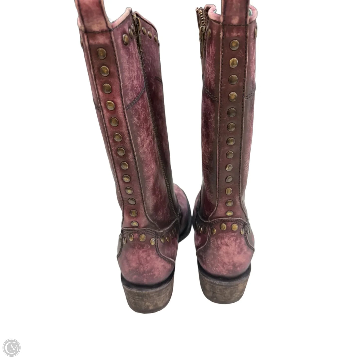 Boots Knee Heels By Corral In Purple, Size: 9