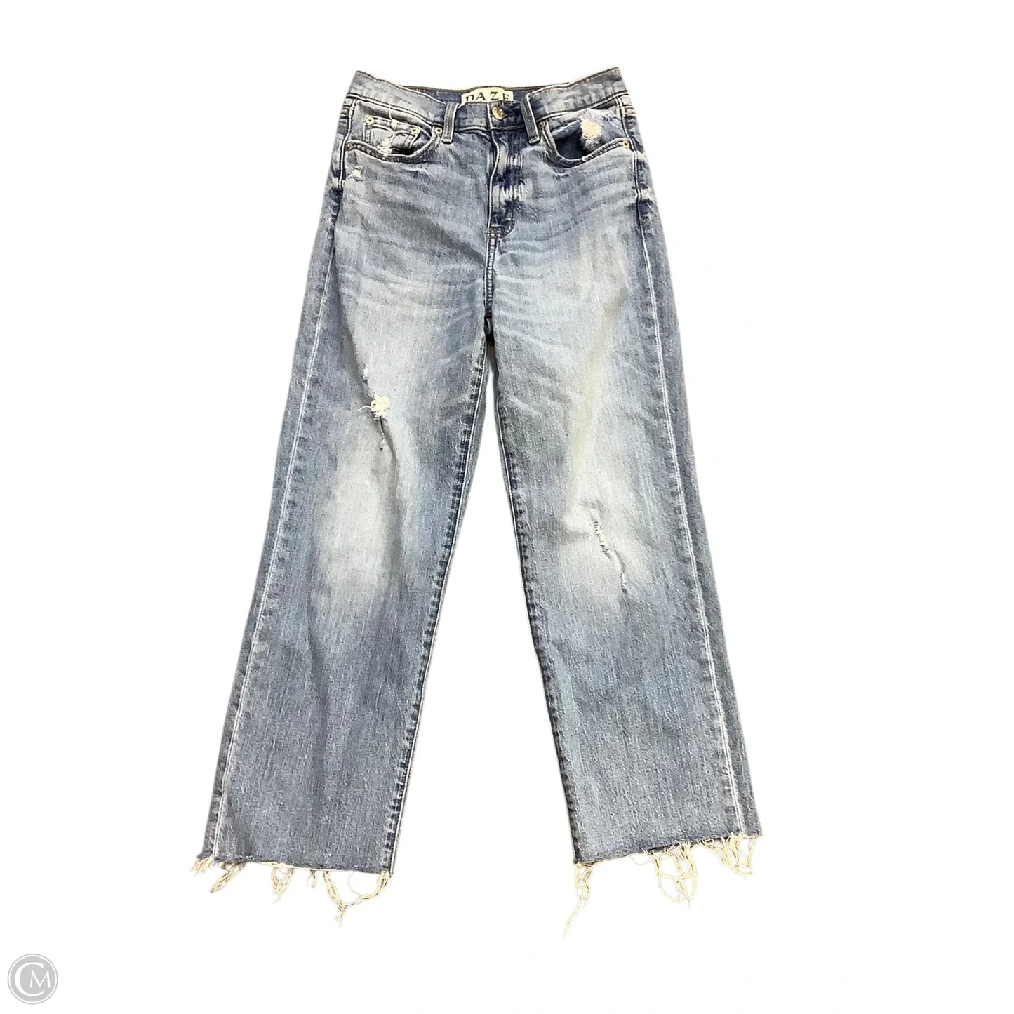 Jeans Cropped By Daze Denim In Blue Denim, Size: 2