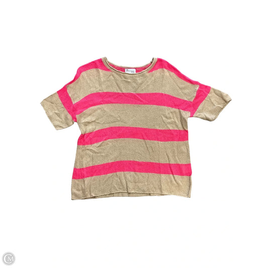Top Short Sleeve By Clothes Mentor In Pink & Tan, Size: S