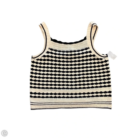 Top Sleeveless By Tribal In Black & Cream, Size: L