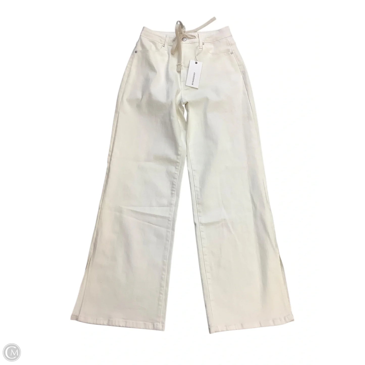 Jeans Wide Leg By Anniewear In Cream Denim, Size: S