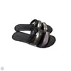 Sandals Flats By Cmb In Black & Silver, Size: 9