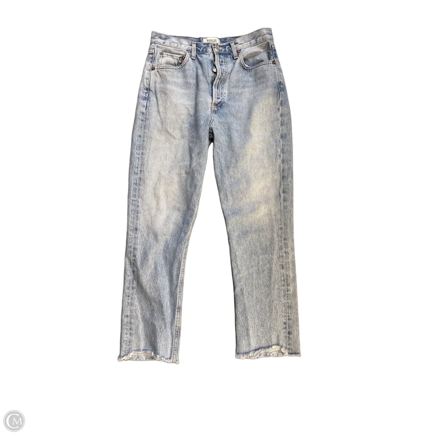 Jeans Straight By Agolde In Blue Denim, Size: 4