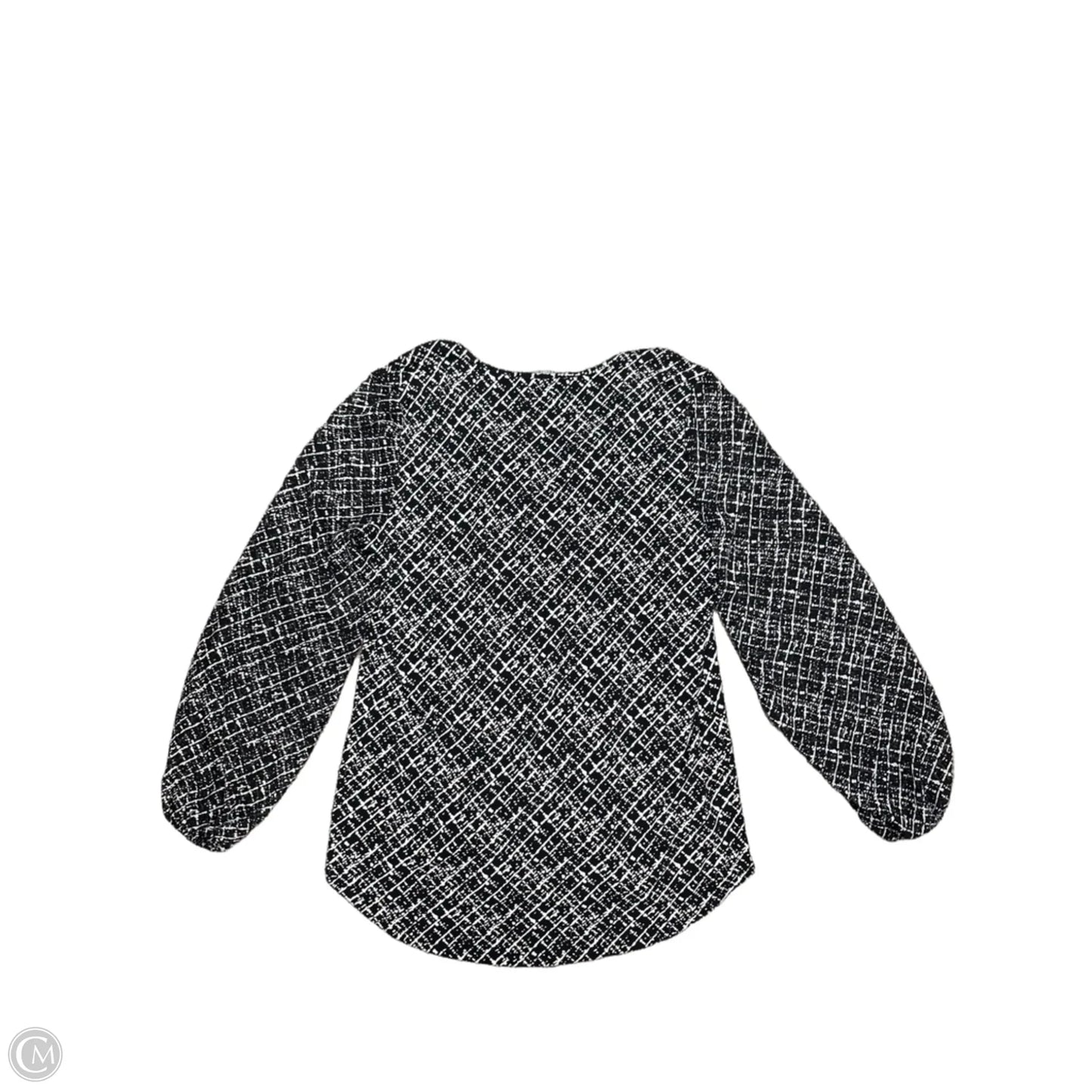 Blouse Long Sleeve By White House Black Market In Black & White, Size: L
