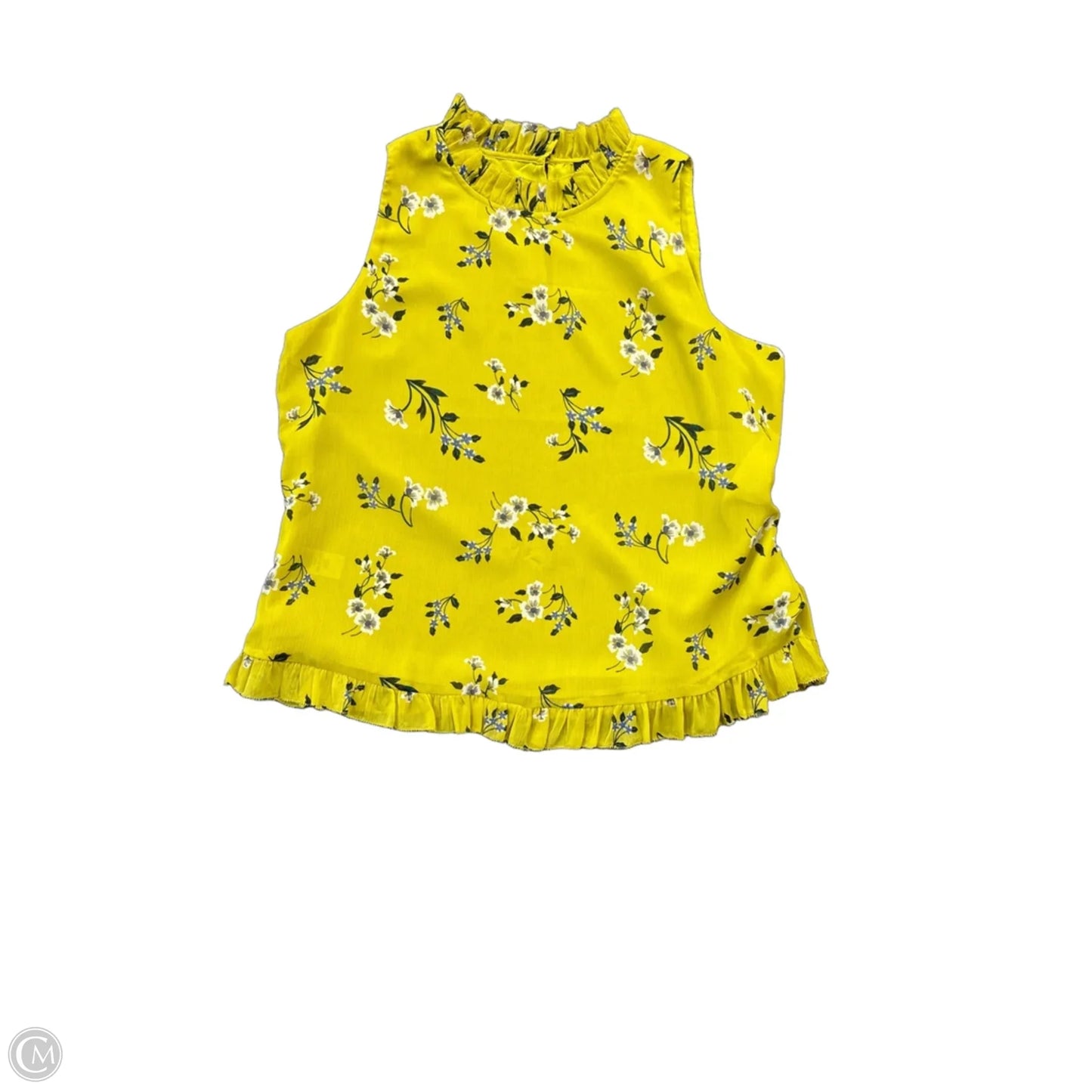 Blouse Sleeveless By Ann Taylor In Chartreuse, Size: L