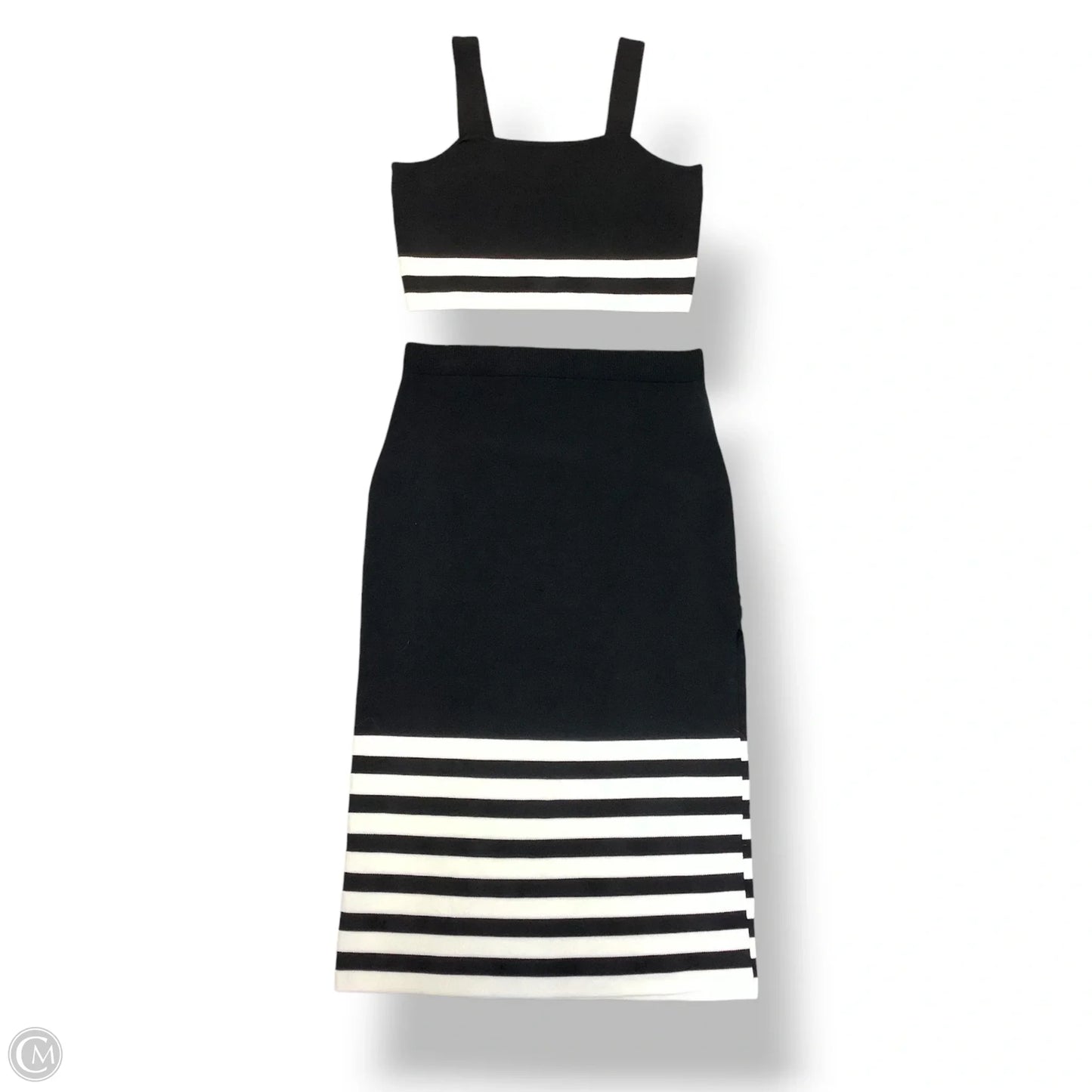 Skirt Set 2pc By Cmc In Black & White, Size: L/XL