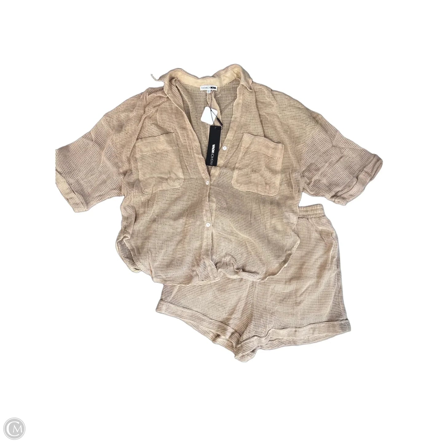 Shorts Set By Fashion Nova In Tan, Size: S