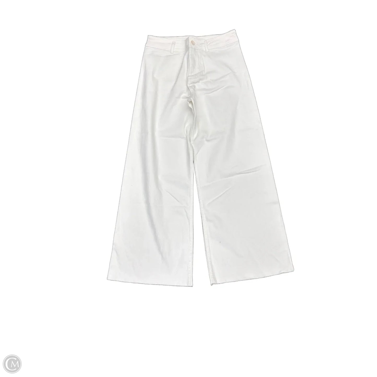 Jeans Wide Leg By Miou Muse In White Denim, Size: Xl