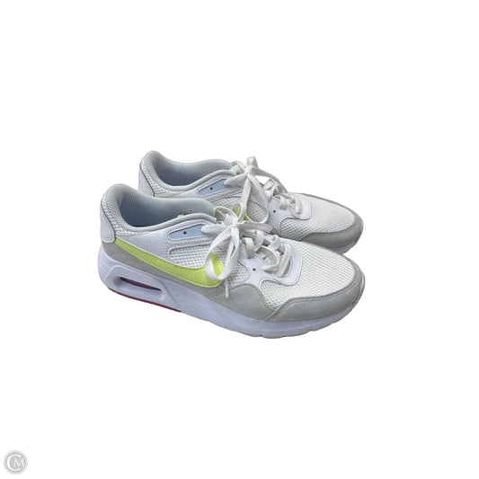 Shoes Athletic By Nike In White & Yellow, Size: 8