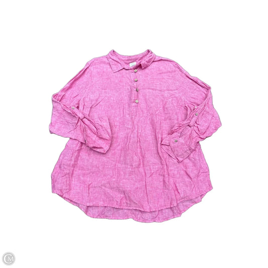 Top Long Sleeve By Sigrid Olsen In Pink, Size: 2x