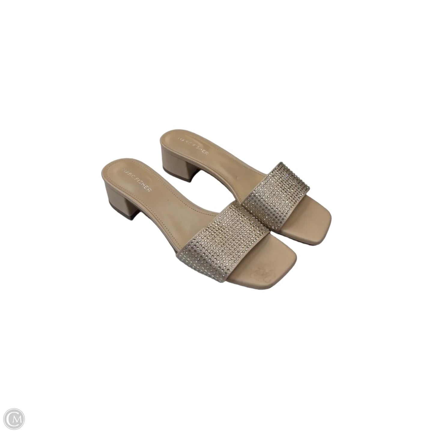 Sandals Heels Block By Marc Fisher In Gold, Size: 9