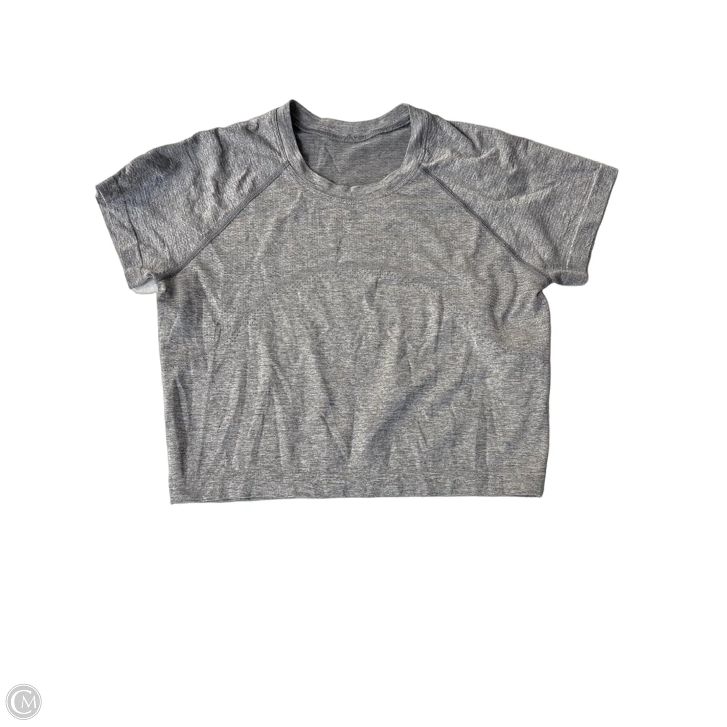 Athletic Top Short Sleeve By Lululemon In Grey, Size: S