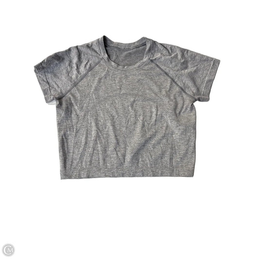Athletic Top Short Sleeve By Lululemon In Grey, Size: S