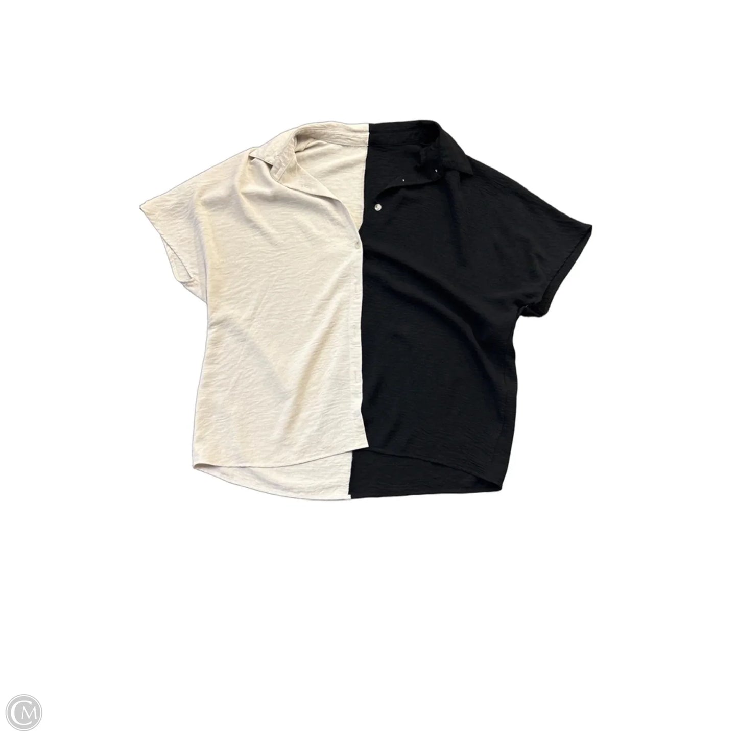 Top Short Sleeve Basic By Clothes Mentor In Black & Tan, Size: Xl