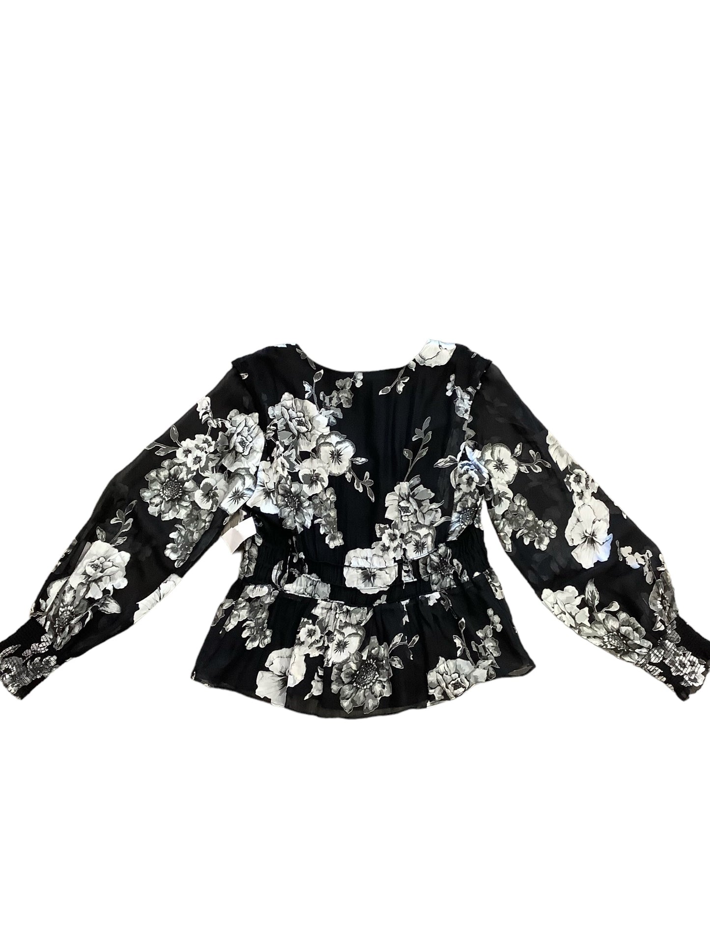 Black & Silver Top Long Sleeve White House Black Market, Size M