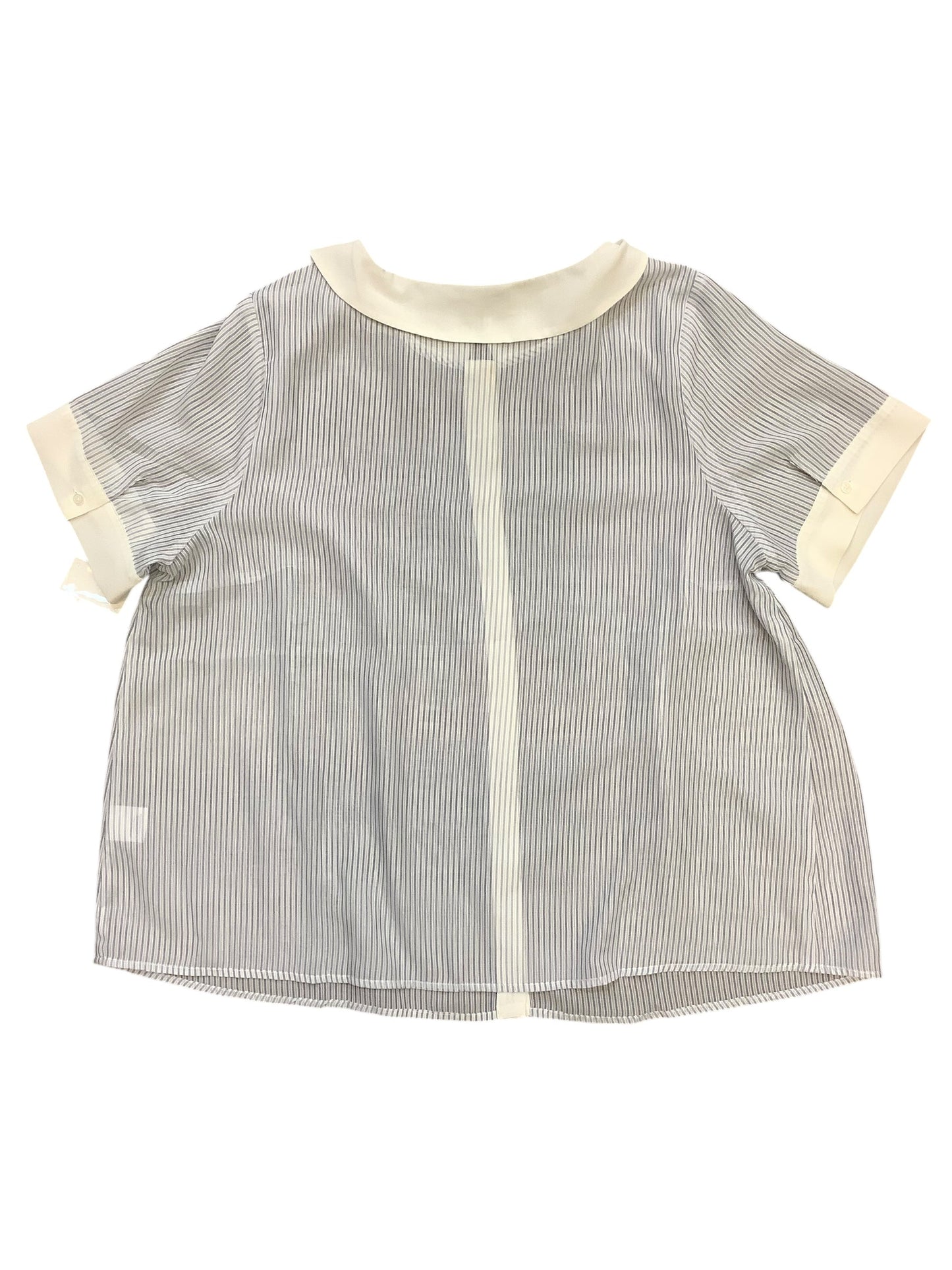 Top Short Sleeve Basic By Modcloth In Blue & White, Size: 2x