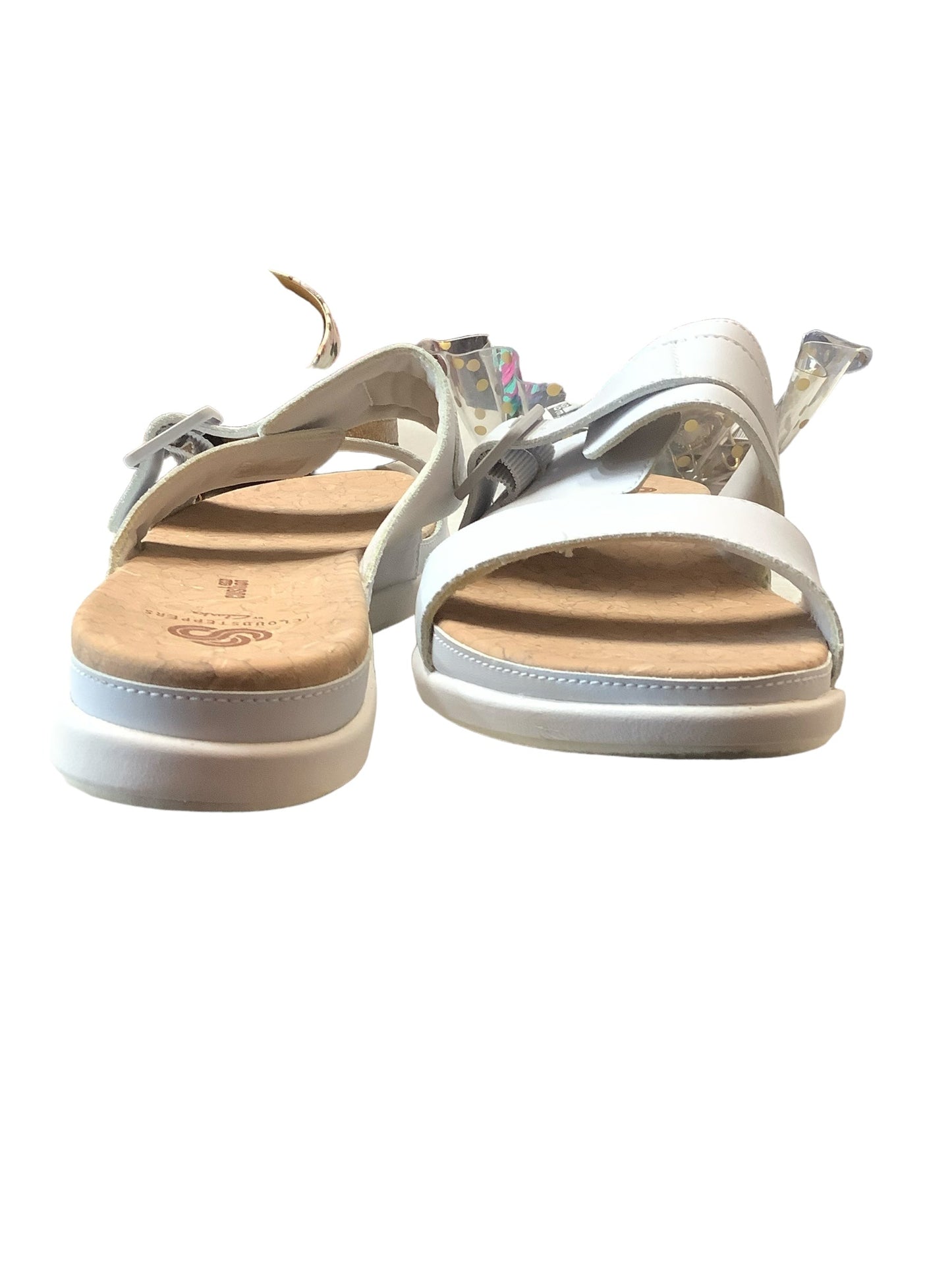 White Sandals Flip Flops Clarks, Size 9.5