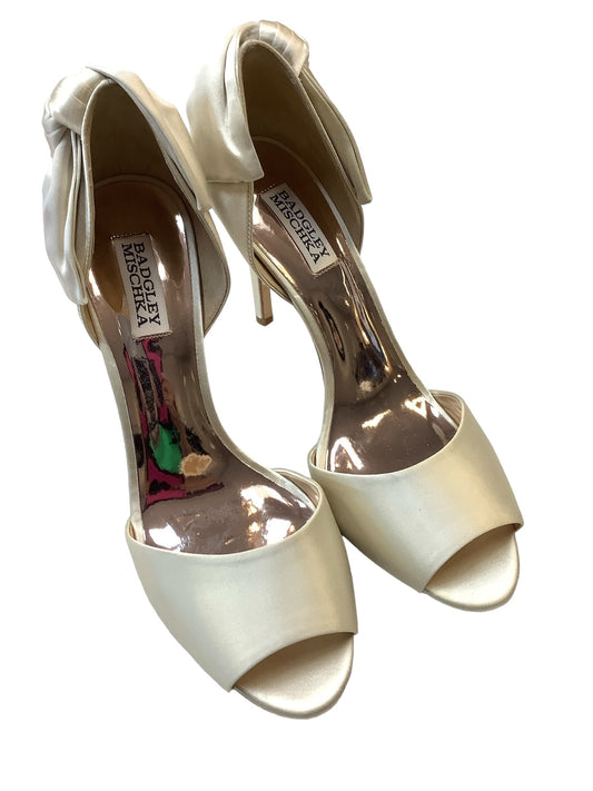Cream Shoes Heels Stiletto Badgley Mischka, Size 9.5