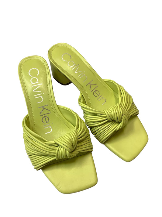 Sandals Flats By Calvin Klein In Green, Size: 8