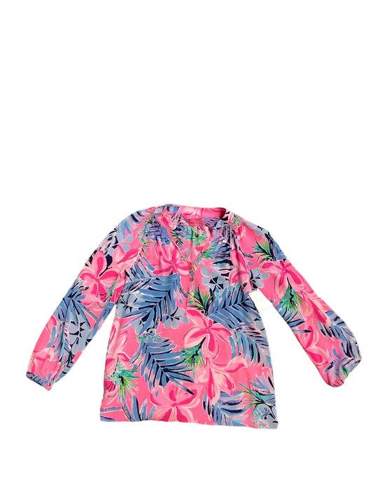 Top Long Sleeve By Lilly Pulitzer In Blue & Pink, Size: Xxs