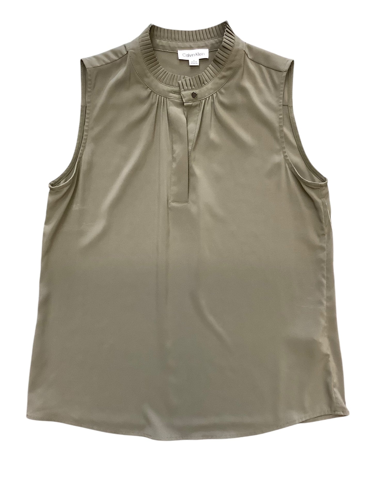 Top Sleeveless By Calvin Klein In Green, Size: M