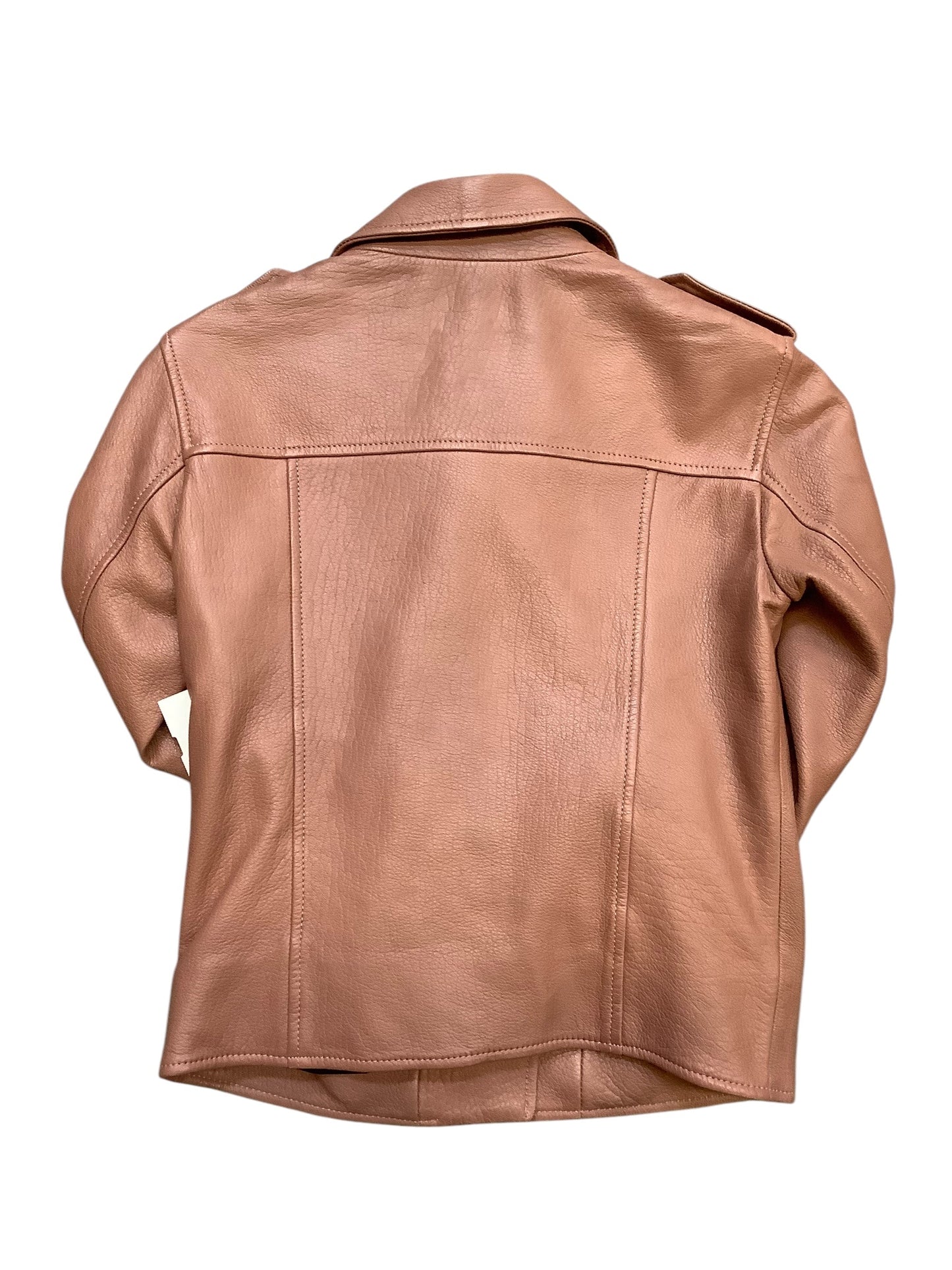 Jacket Moto Leather By Cma In Brown, Size: Xs