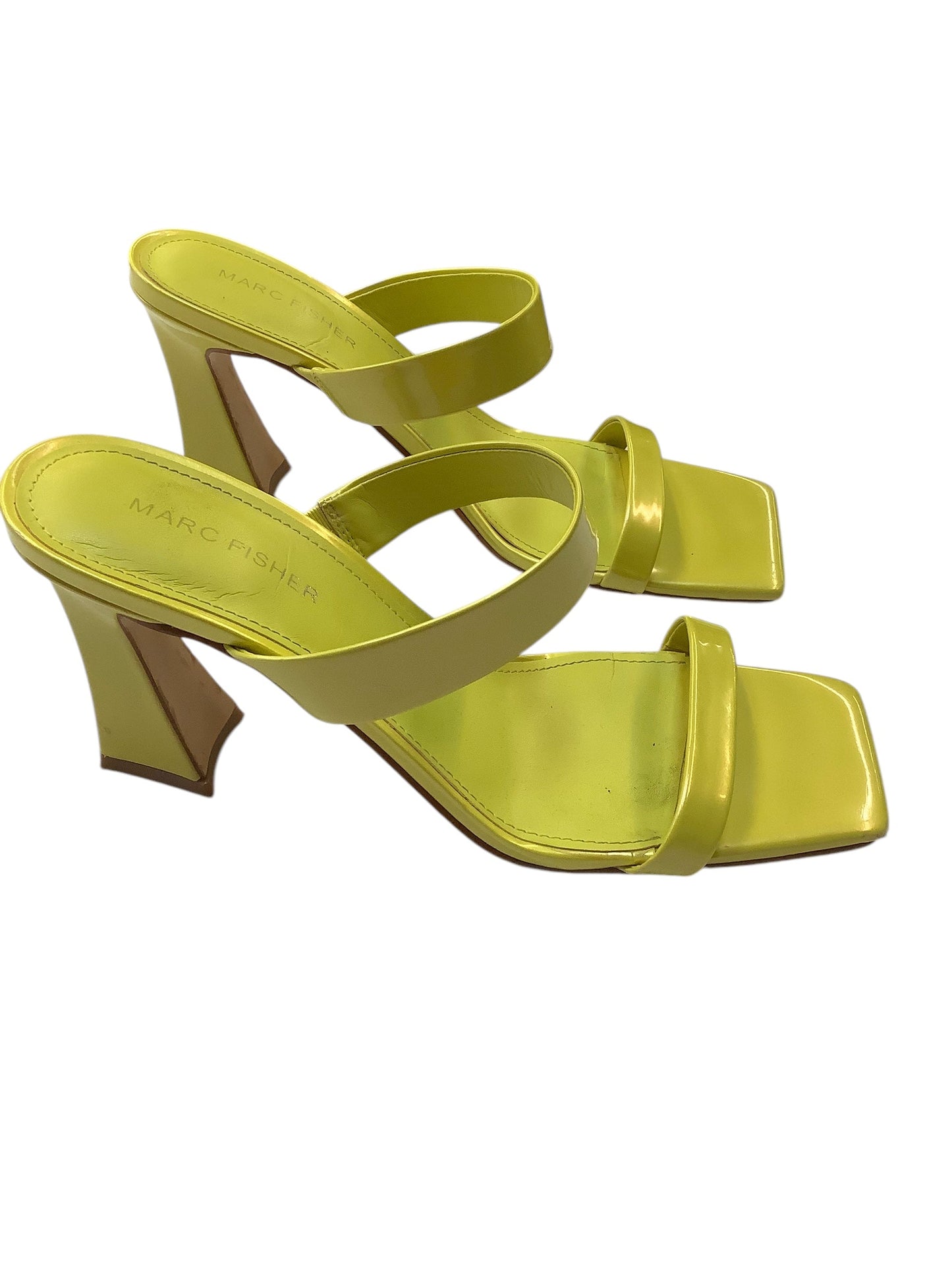 Sandals Heels Block By Marc Fisher In Yellow, Size: 8.5