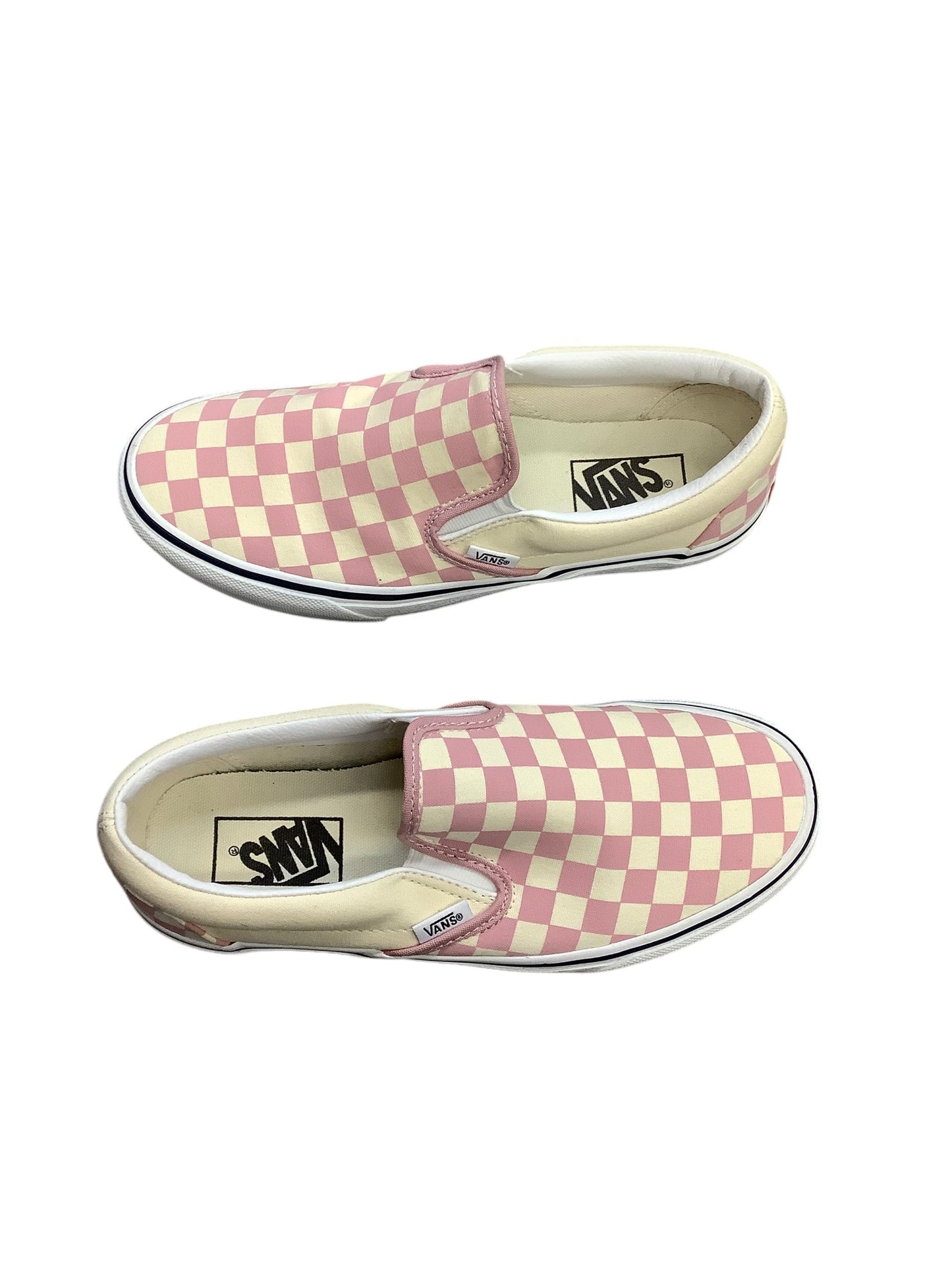 Shoes Flats By Vans In Pink & White, Size: 8