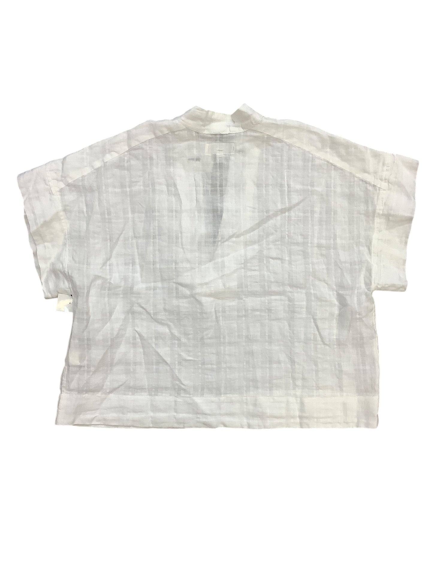 Blouse Short Sleeve By Banana Republic In White, Size: Xl